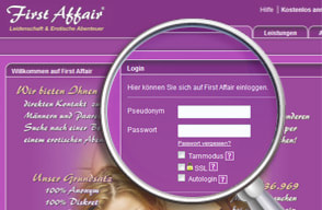 Screenshot Login First Affair